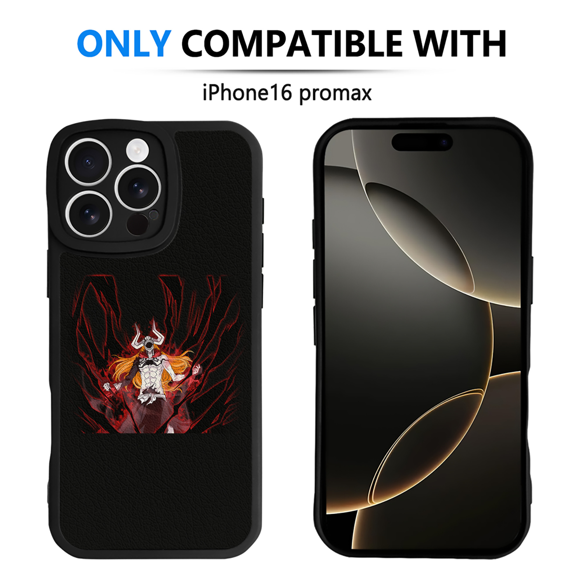 ブリーチ 黒崎一護（くろさき いちご）BLEACH Kurosaki Ichigo 【iPhone 16シリーズ対応】シリコンスマホケース（レザー調） 材質：シリコン